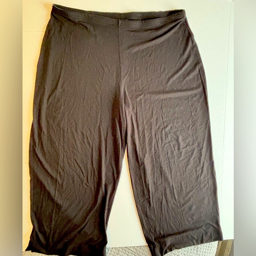 J.Jill Leggings Women XL Black Gray Pull On Wide‎ Leg Stretchy Comfort